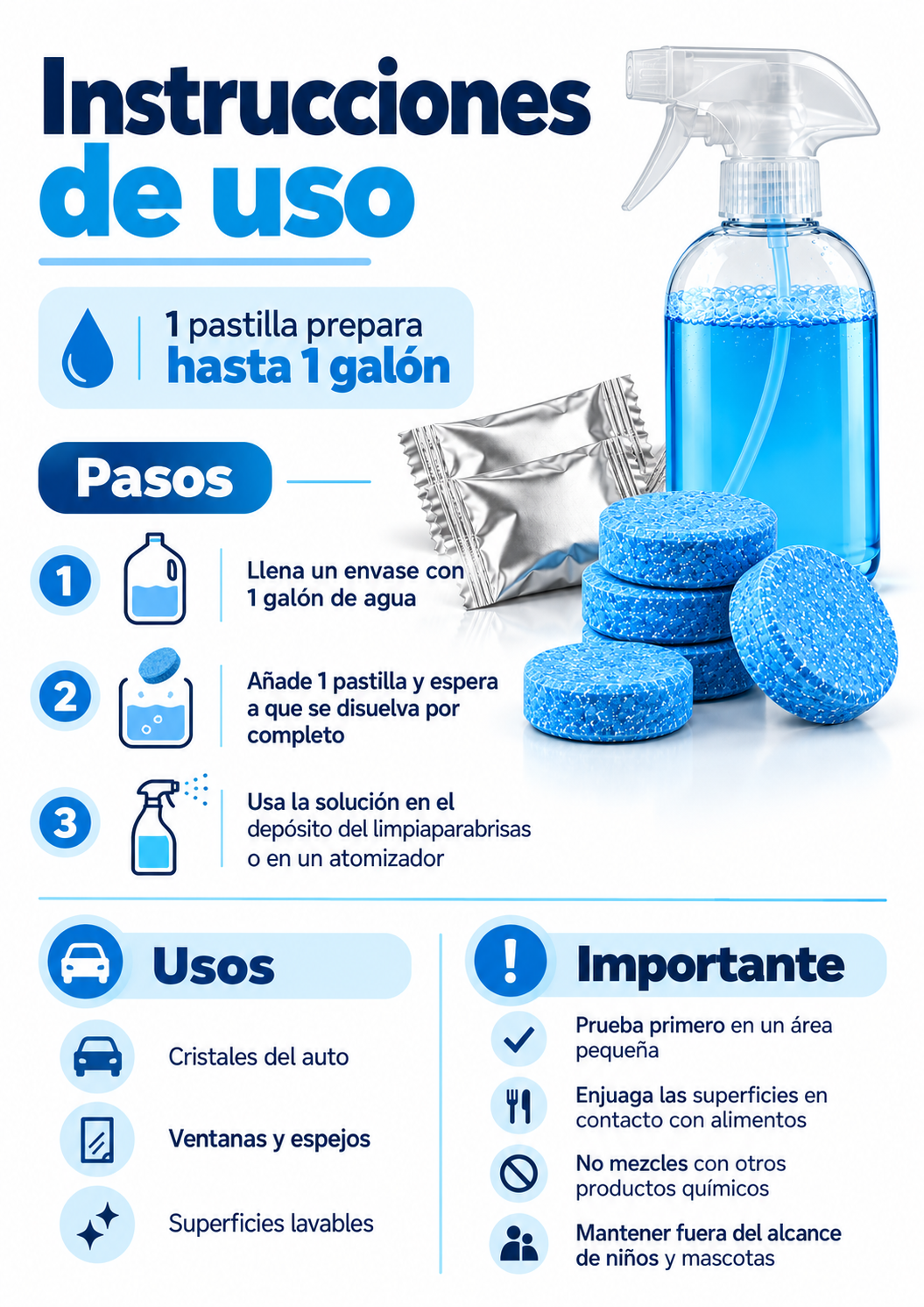 Pastillas concentradas multiusos